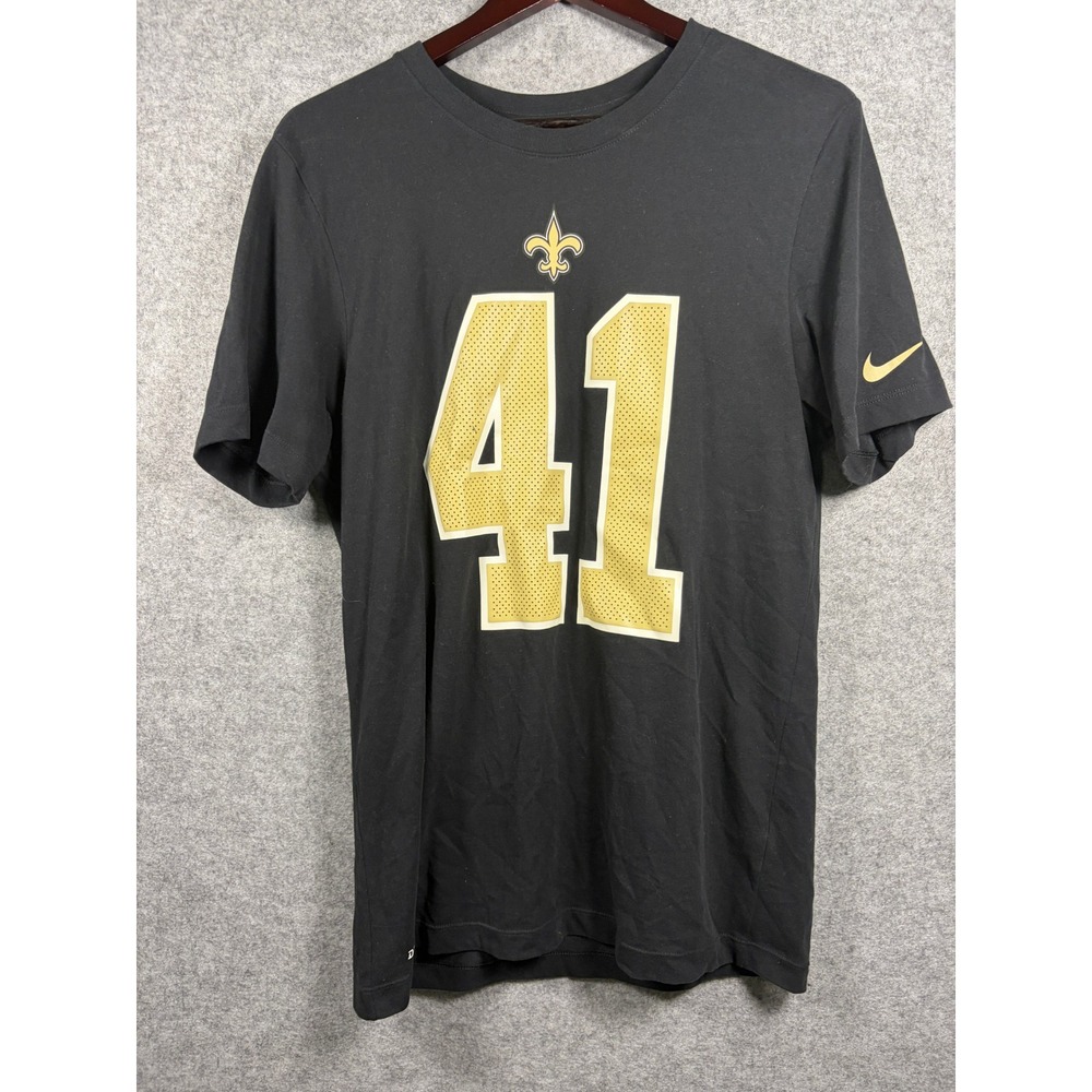 Nike‎ Mens New Orleans Saints Alvin Kamara 41 Dri-FIT T-Shirt Black Medium